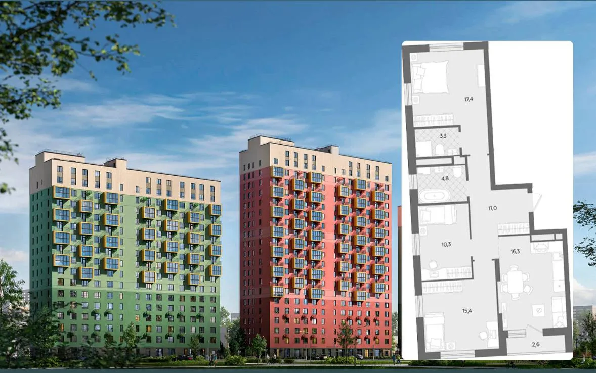 Кировский район. 81.1 м².