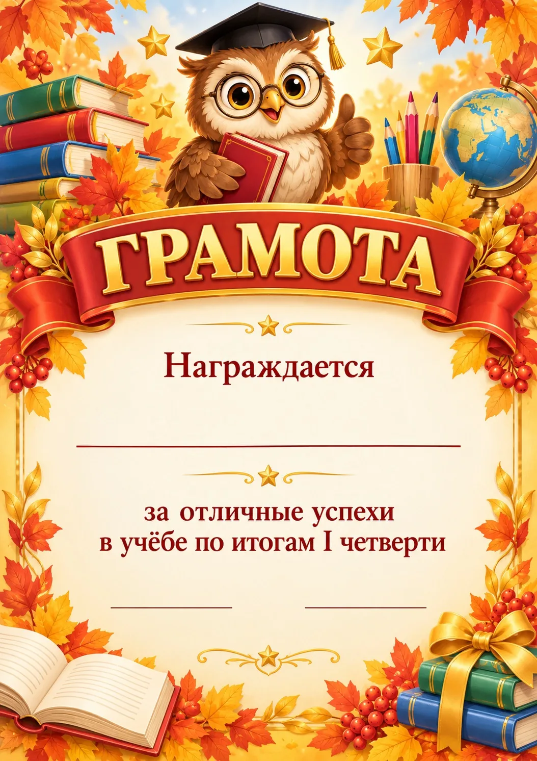 Грамоты на окончание 1 четверти🏆