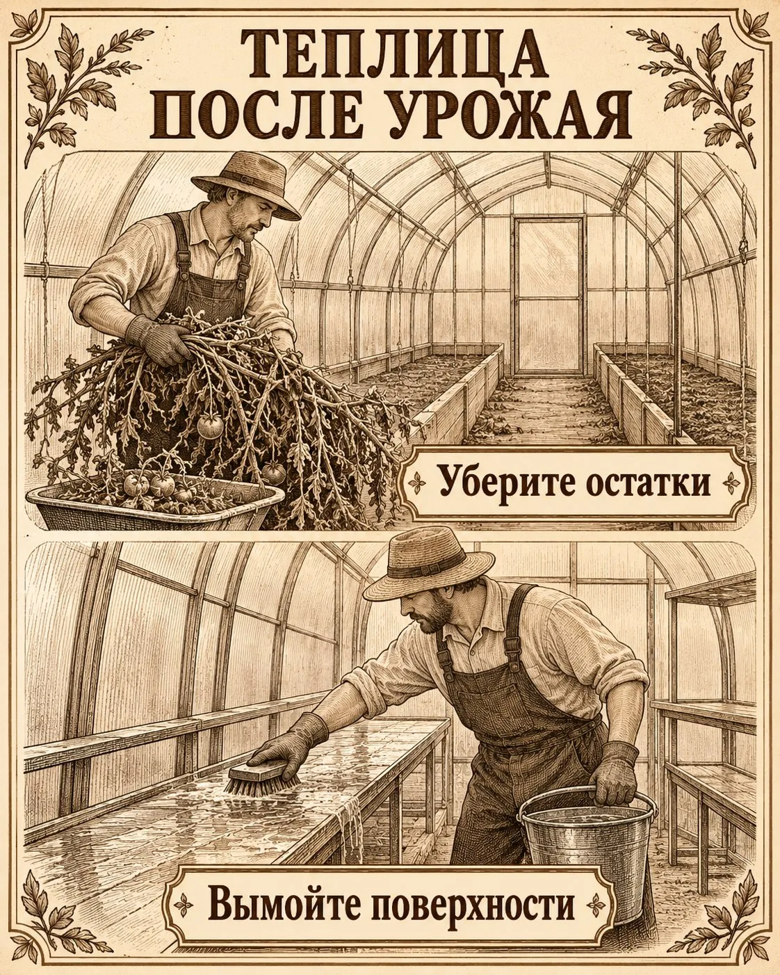 🌿 Последний урожай из теплицы собран, а сухие стебли и пустые горшки остались до весны?