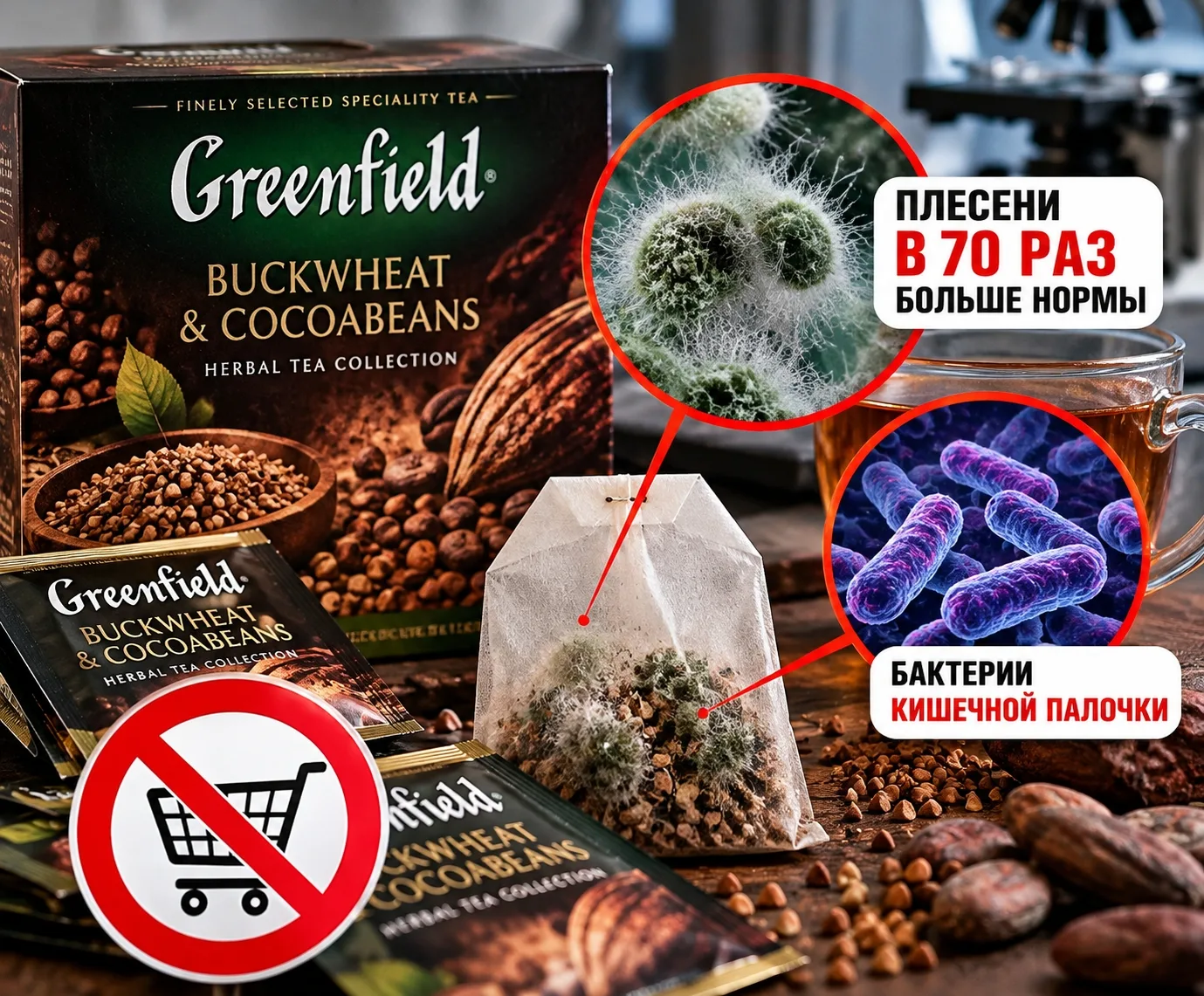🤢 В популярном чае Greenfield обнаружили плесень в 70 раз выше нормы и кишечную палочку