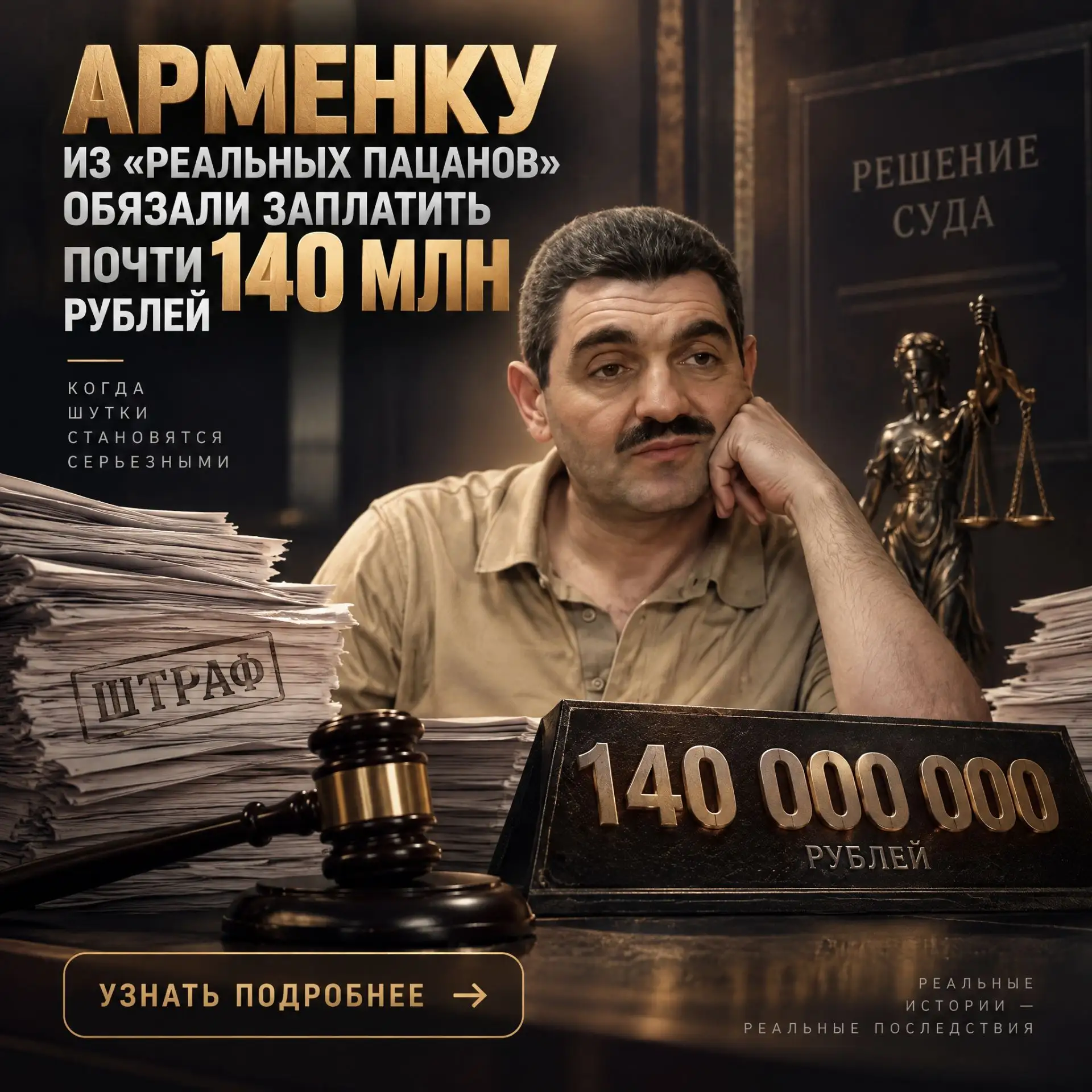 Актёру, бизнесмену и депутату Армену Бежаняну не повезло уже не на съёмочной площадке —...