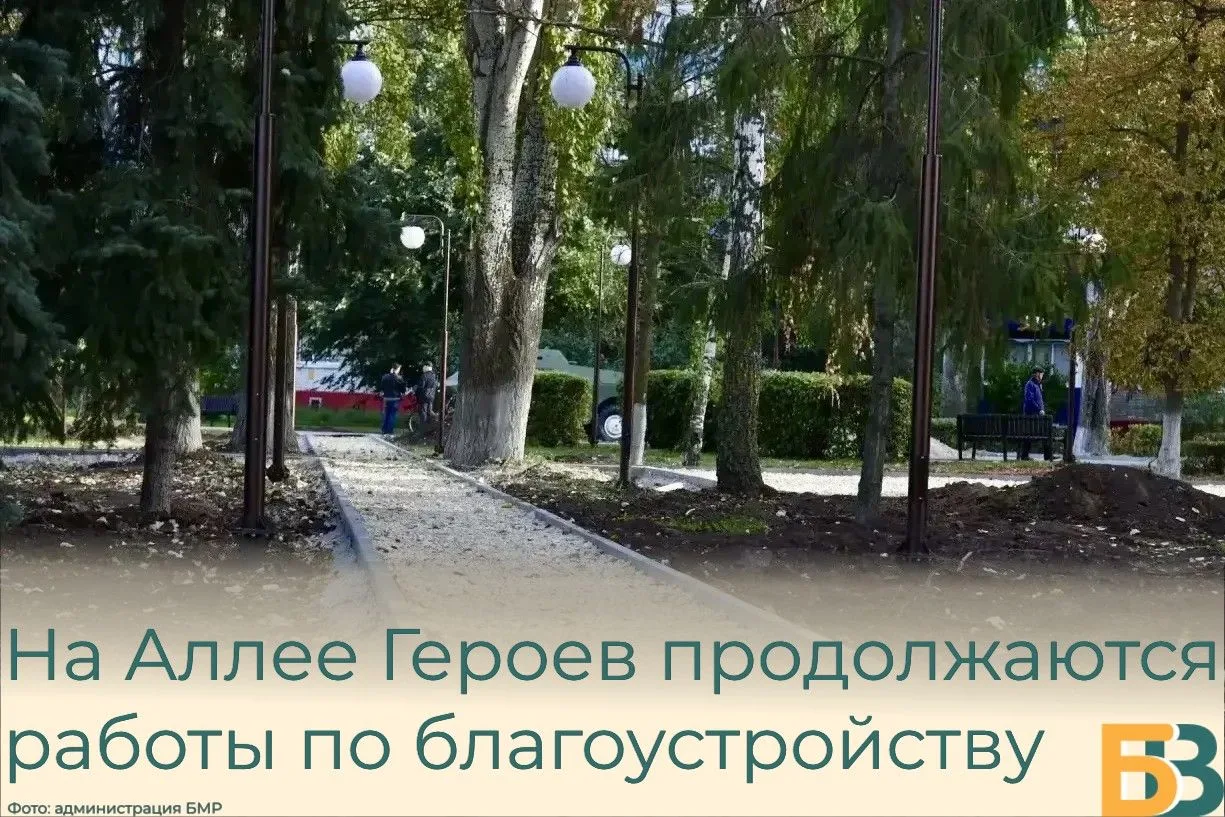 На Аллее Героев продолжаются работы по благоустройству