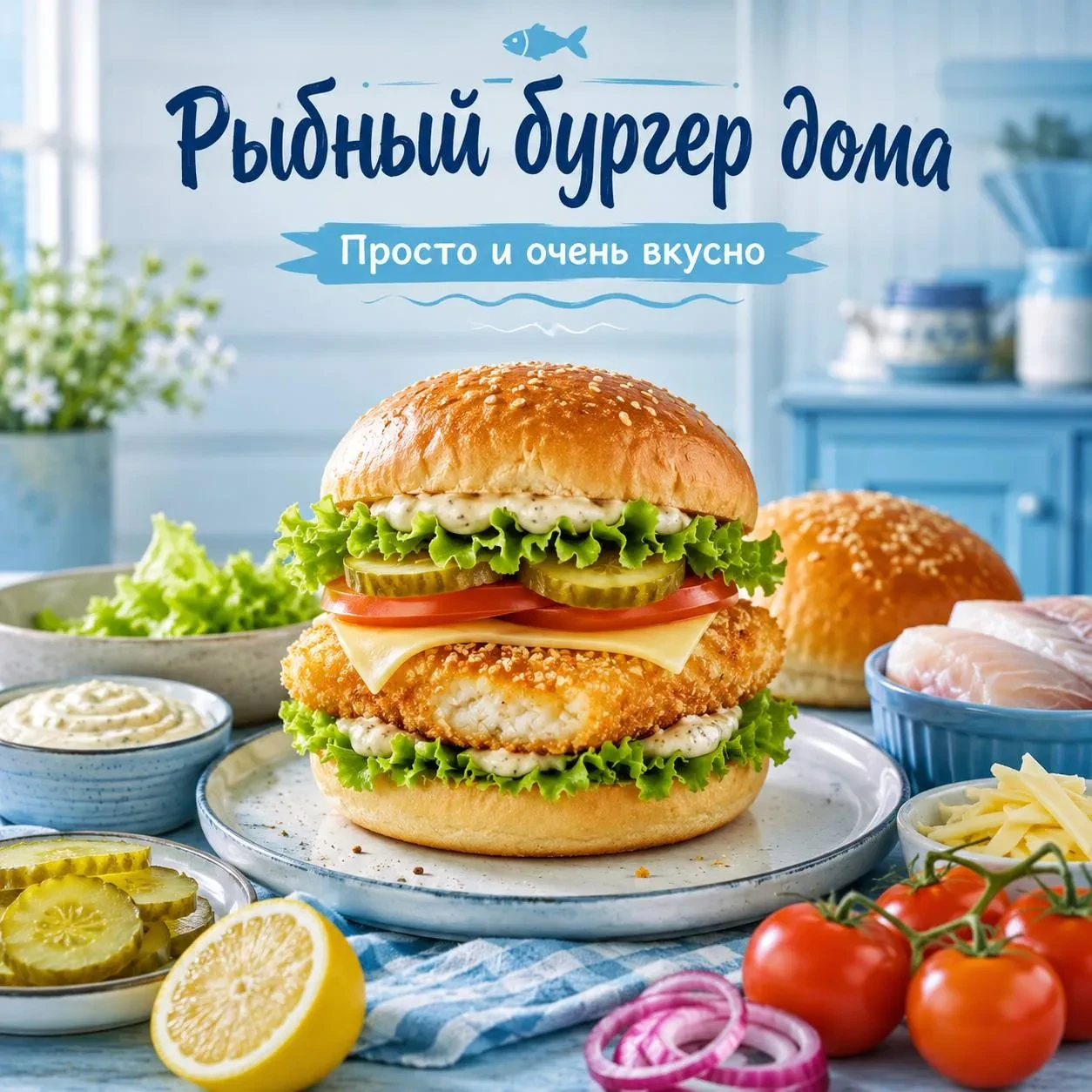 🐟🍔 Рыбный бургер дома — просто и очень вкусно
