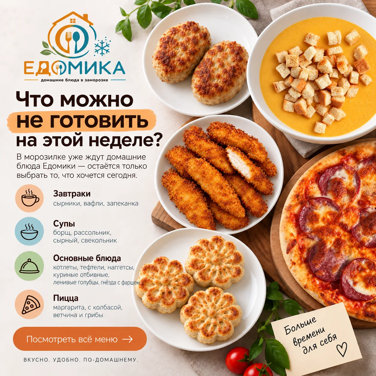 А что, если часть готовки на этой неделе просто… не готовить? 😊