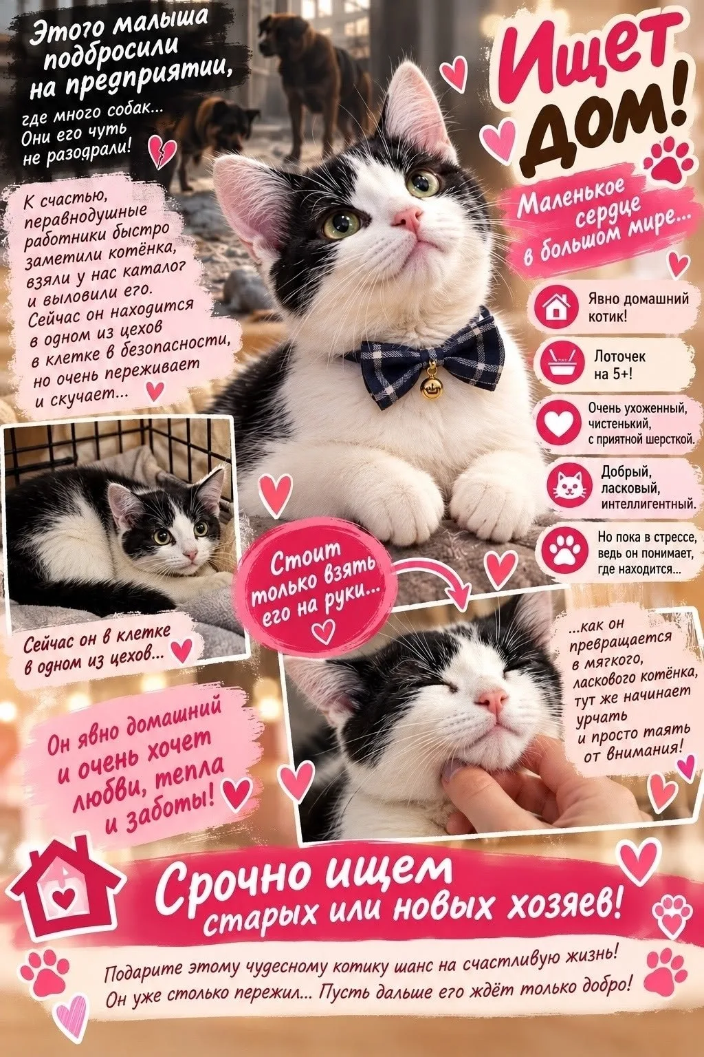 🚨 СРОЧНО! Ищем дом или старых хозяев для кота!