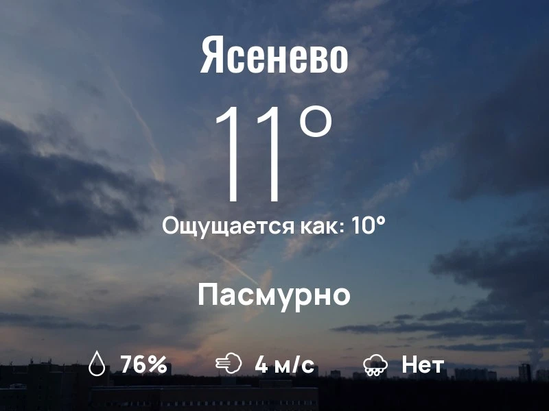 Что с погодой в Ясенево?