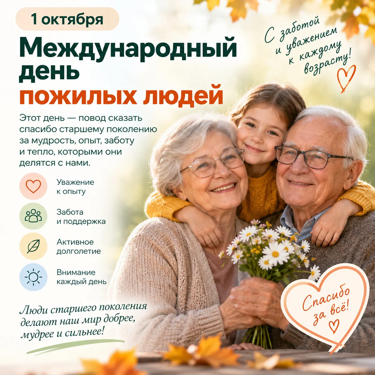 👵👴 1 октября — Международный день пожилых людей