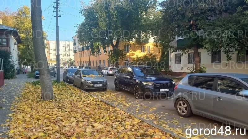 На улице Пушкина стало тесно: водителям приходится объезжать припаркованные машины по в...
