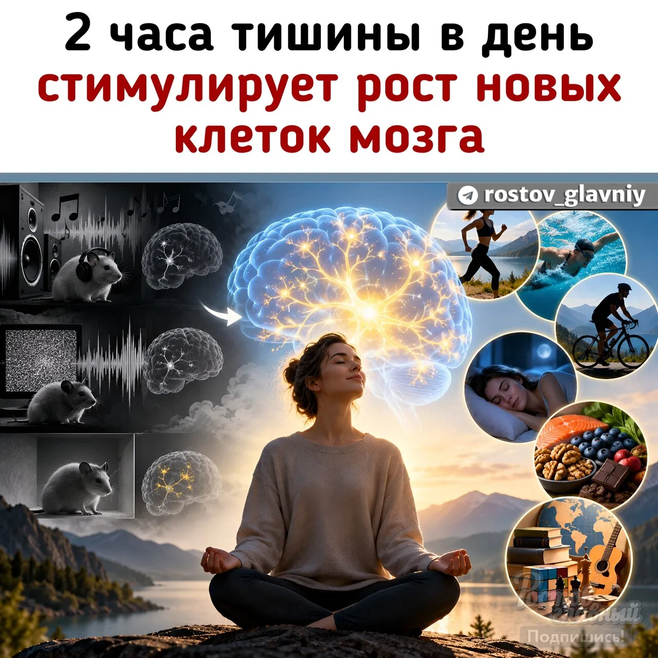 🔊 Тишина регенерирует мозг — 2 часов полной тишины в день стимулирует рост новых клето...