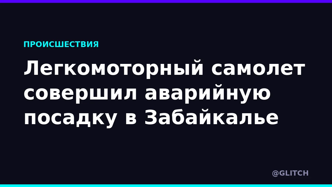 Легкомоторный самолет совершил аварийную посадку в Забайкалье