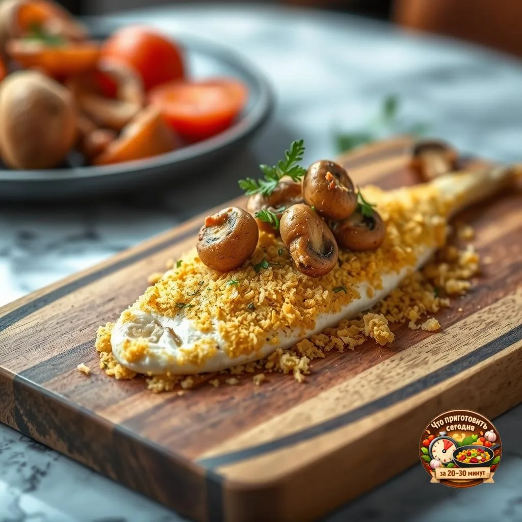 🍽️ Запечённая рыба с грибами в панировке