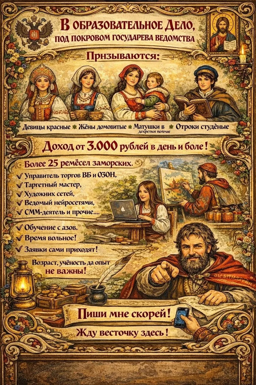 В ОБРАЗОВАТЕЛЬНОЕ ДЕЛО, ПОД ПОКРОВОМ ГОСУДАРЕВА ВЕДОМСТВА ПРИЗЫВАЮТСЯ: