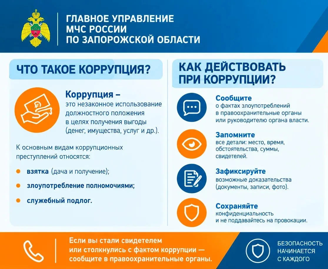 Как действовать в случае коррупционных проявлений❓