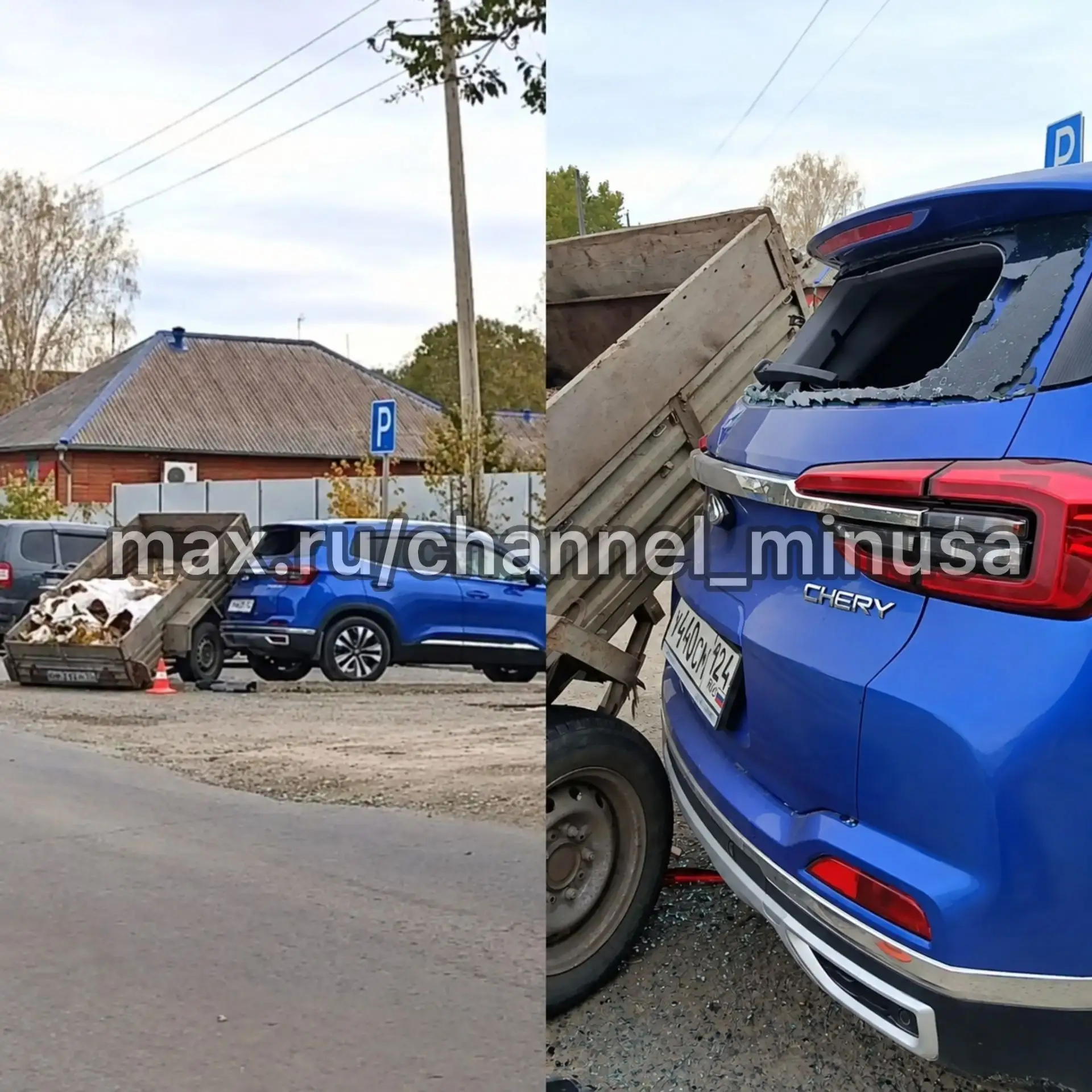 В Минусинске прицеп от «Нивы» влетел в припаркованную машину