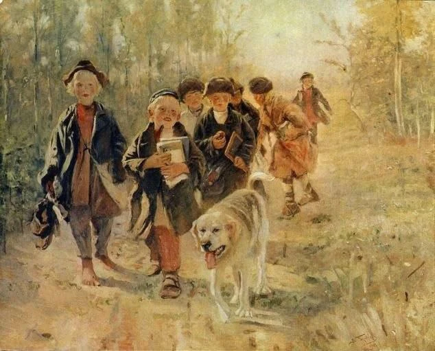 "В школу с собакой" 1911 г.