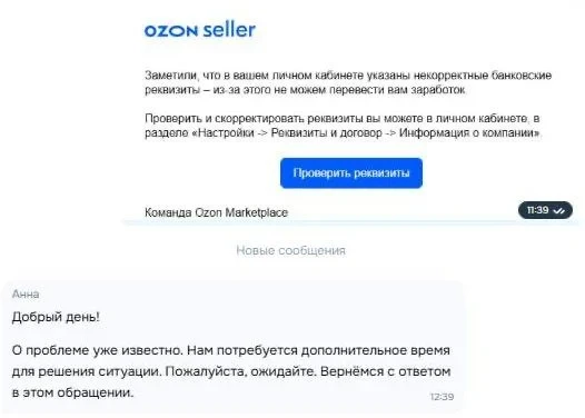 Ozon признал проблему с выплатами селлерам