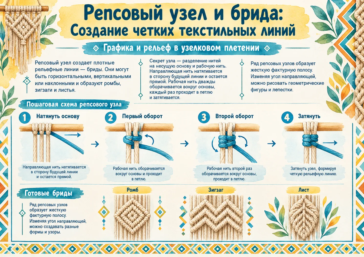 🧶Информационные плакаты: Нити и ткани✂️