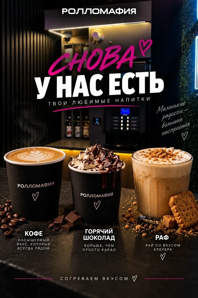 В «Ролломафии» снова пахнет вкуснейшим кофе! ☕️🤍