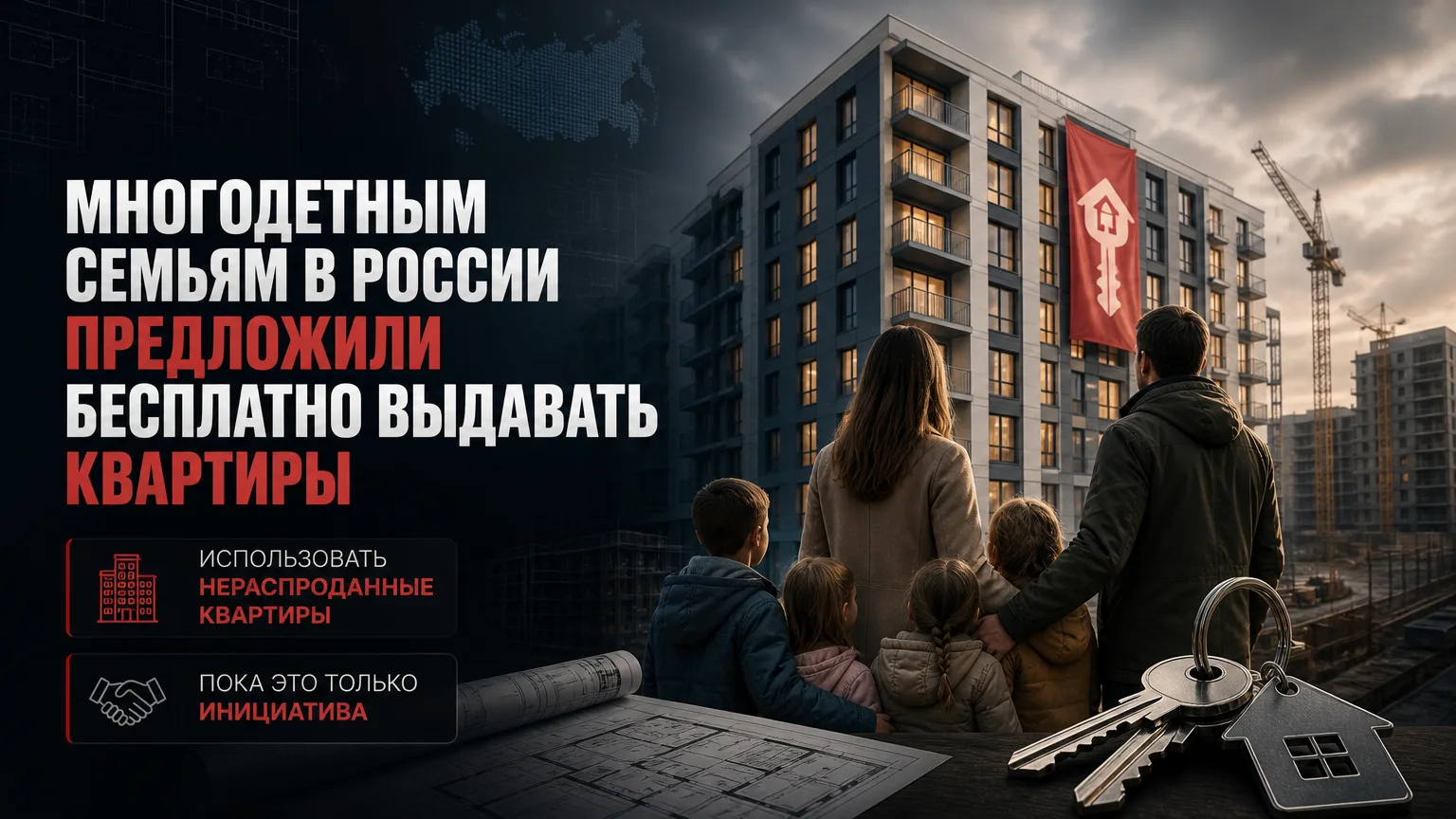 🏠 Многодетным семьям в России предложили бесплатно выдавать квартиры