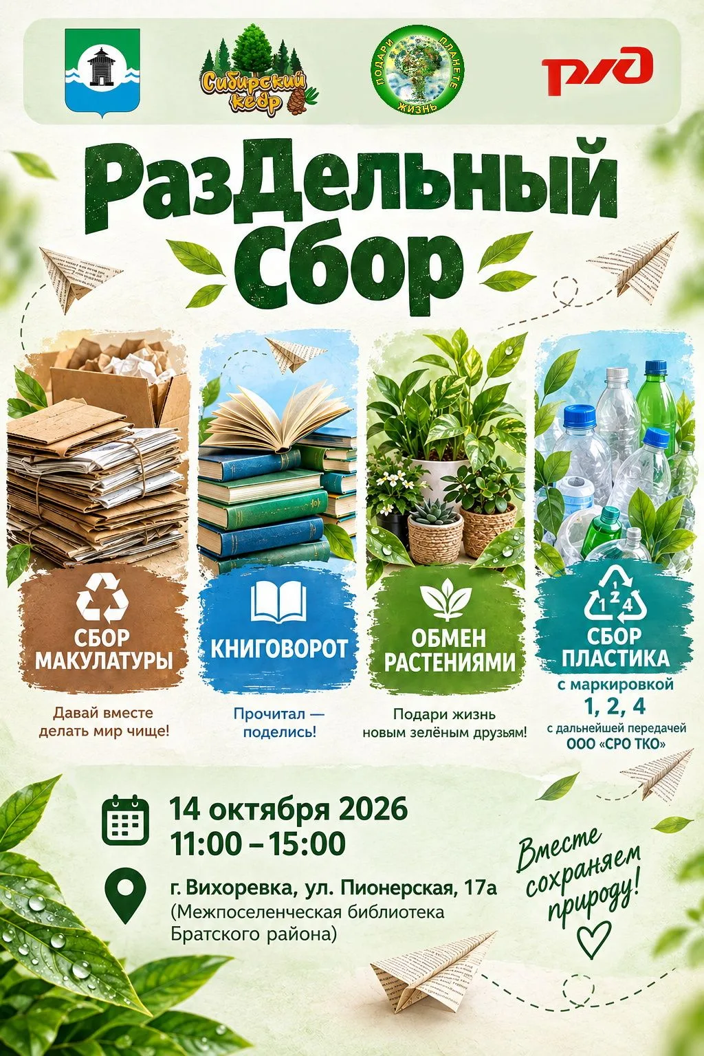 🌿 Братский район меняет привычки: присоединяйся к акции «РазДельный Сбор»