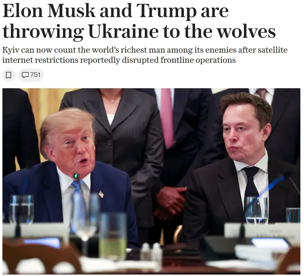 ⚡️Маск и Трамп бросают Украину на растерзание волкам, — The Telegraph.
