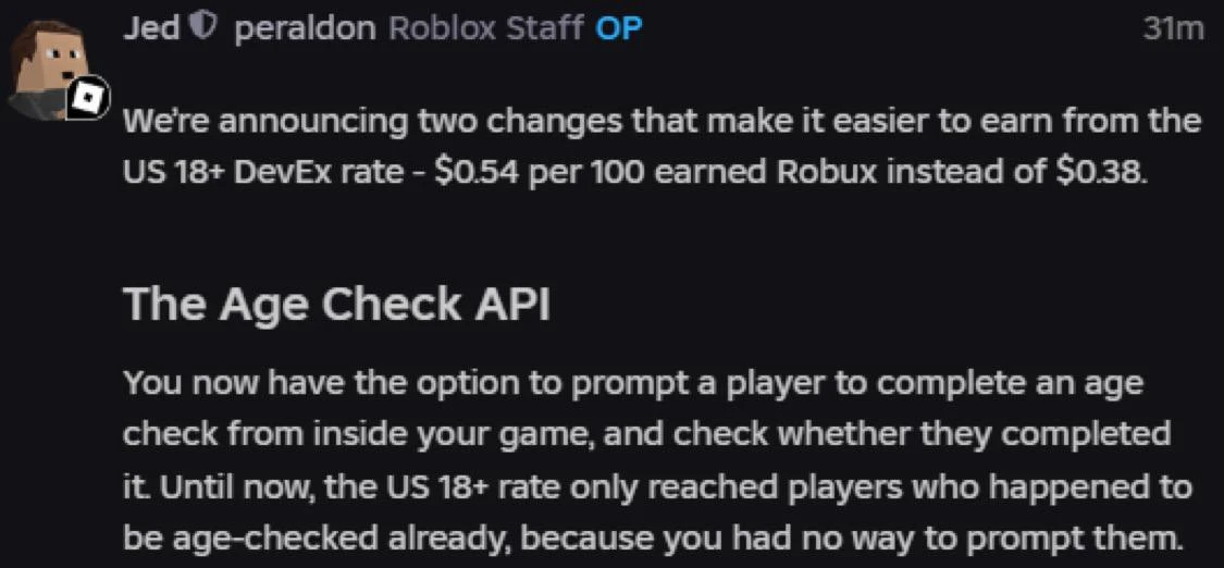 🚨 В Roblox появится проверка возраста прямо внутри плейсов!