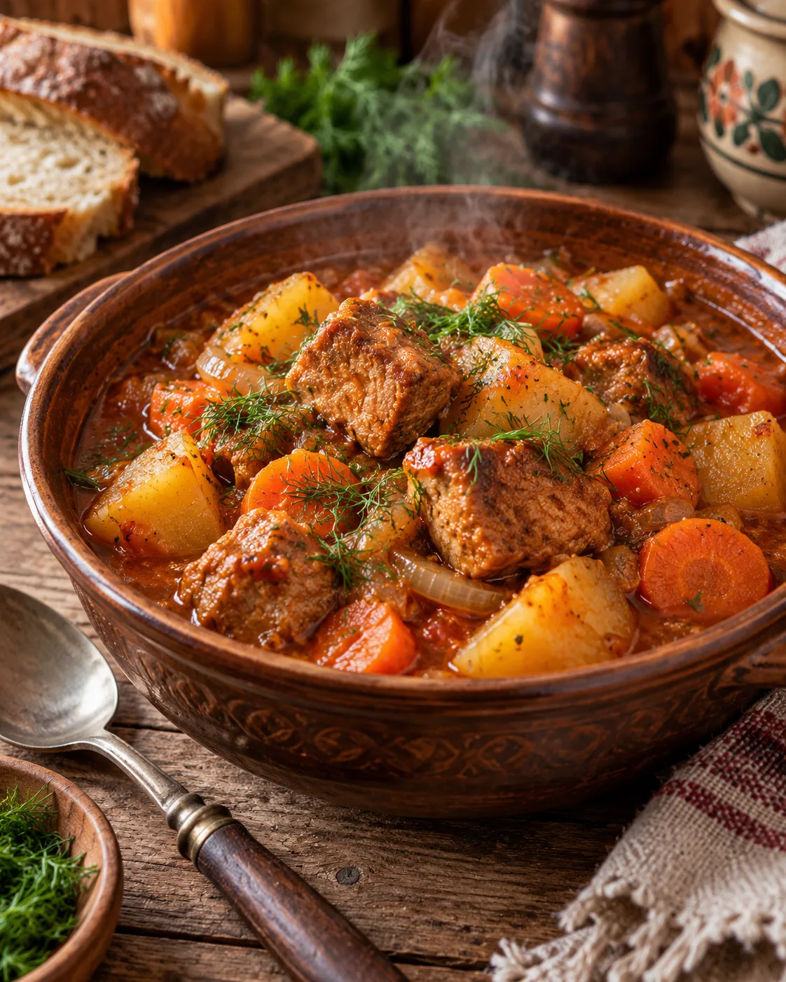 🍴🥣🥄 Жаркое со свининой, картофелем и морковью
