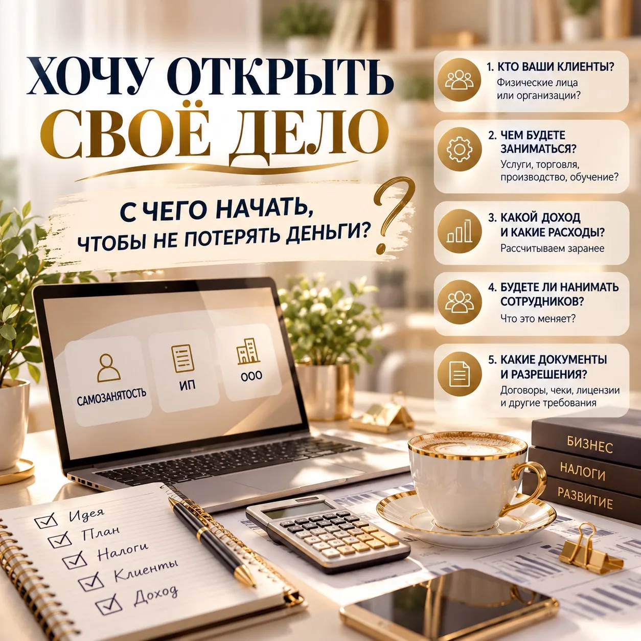 💼 ХОЧУ ОТКРЫТЬ СВОЁ ДЕЛО. С ЧЕГО НАЧАТЬ, ЧТОБЫ НЕ ПОТЕРЯТЬ ДЕНЬГИ?