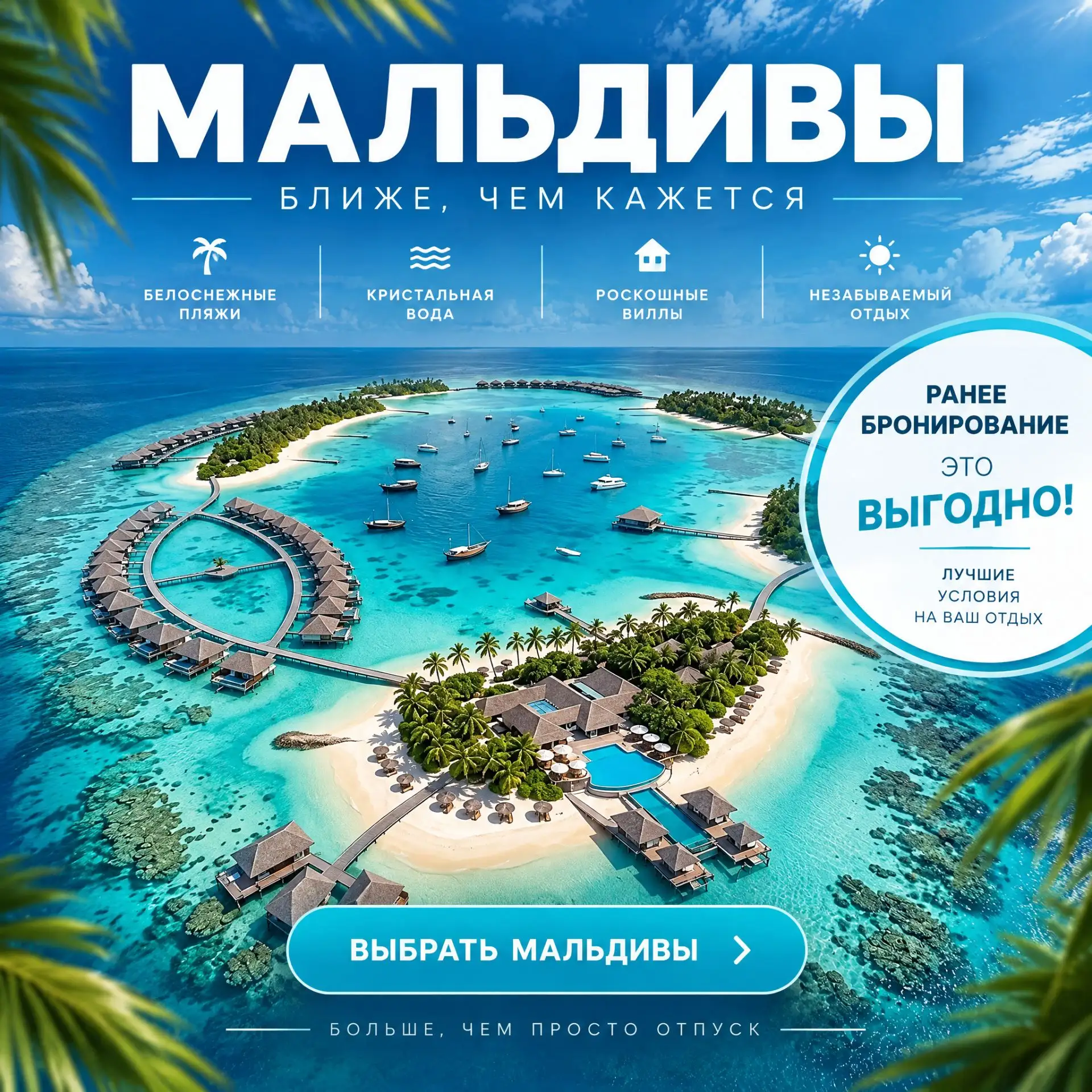Мечтаете о Мальдивах? Самое время действовать! 🌴