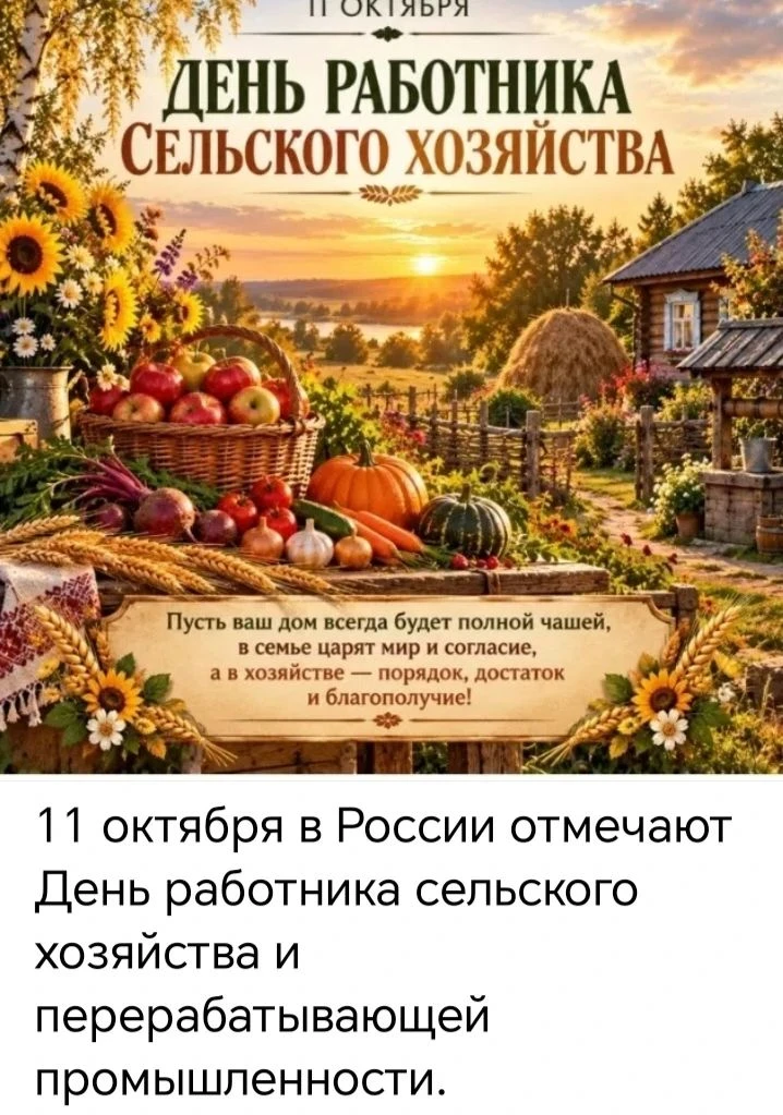 🌾Мы поздравляем всех, кто работал на полях и фермах, кто пахал, сеял, убирал урожай, у...