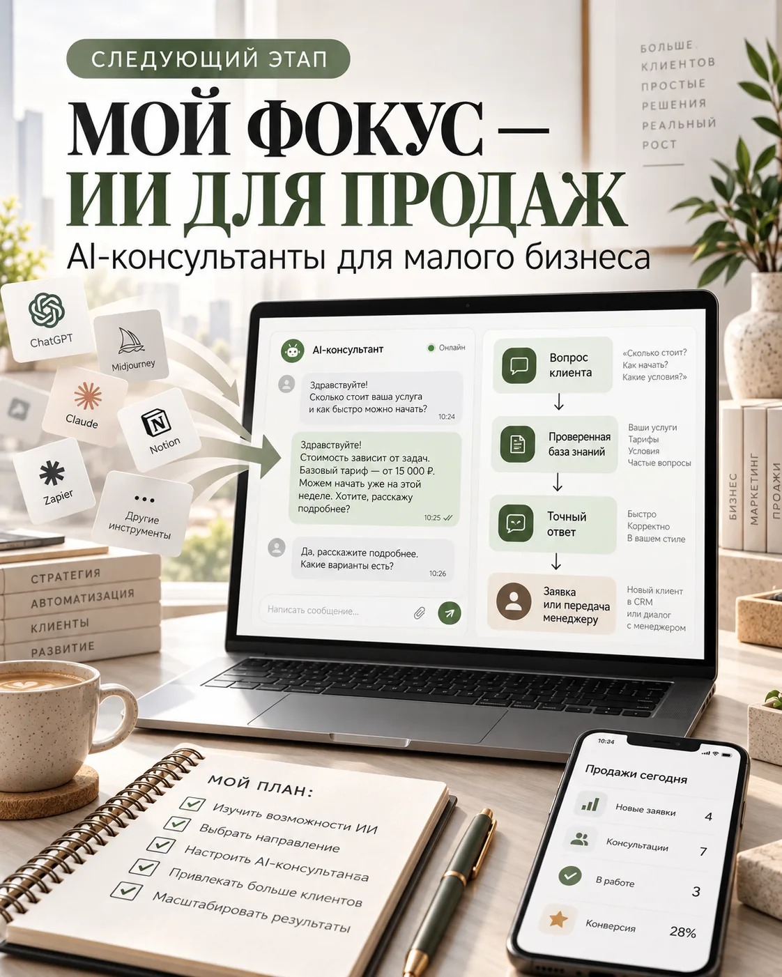Я выбрала направление: ИИ для продаж и AI-консультанты