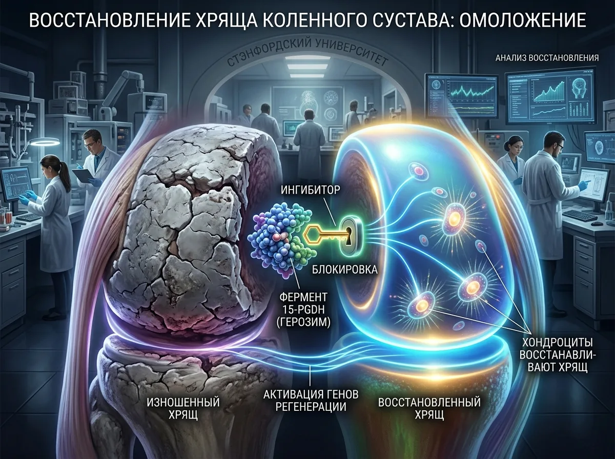 Назад во времени: Ученые из Стэнфорда научились омолаживать и восстанавливать хрящи сус...