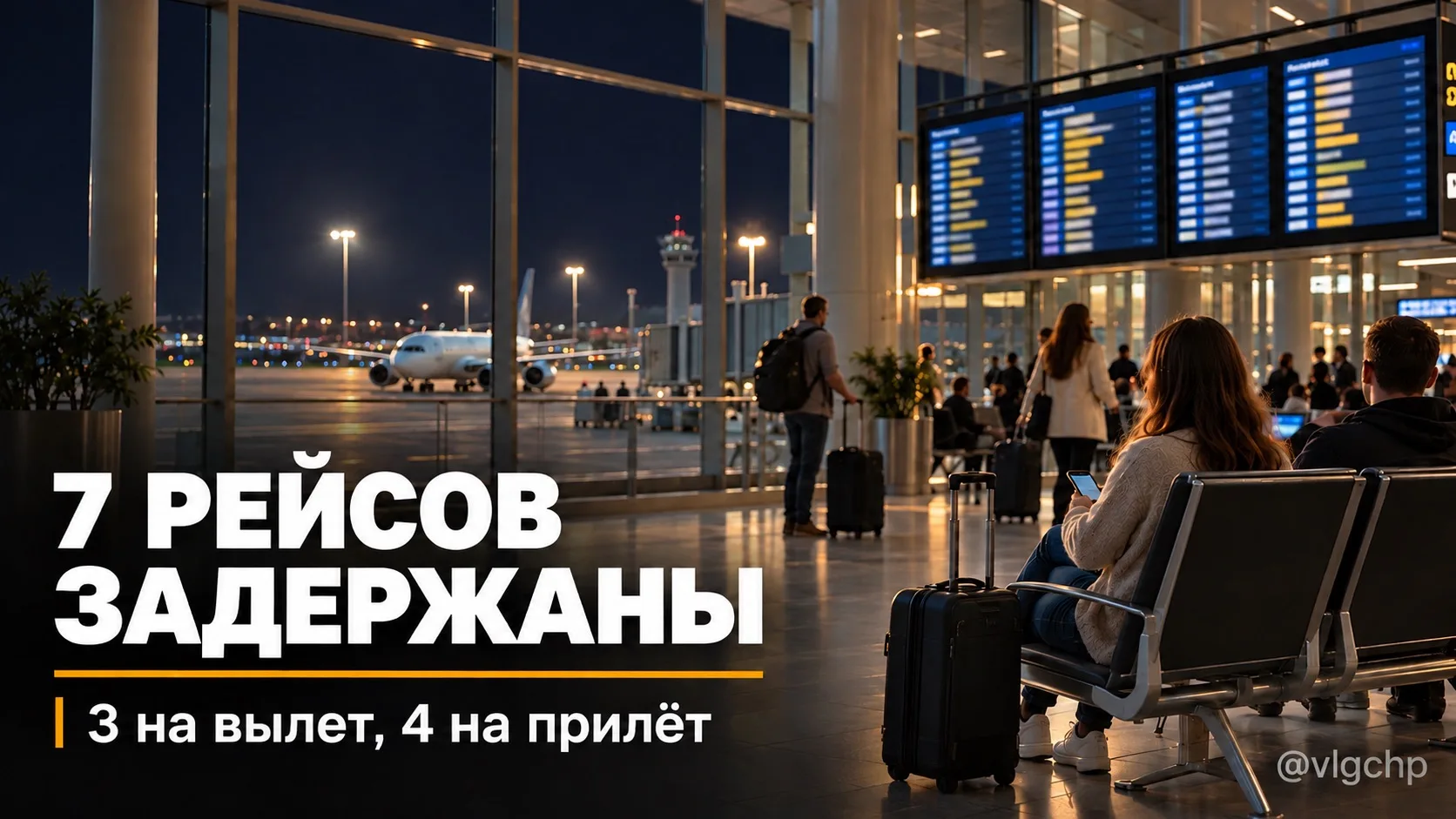 ⚡️В аэропорту Волгограда задержаны семь рейсов.