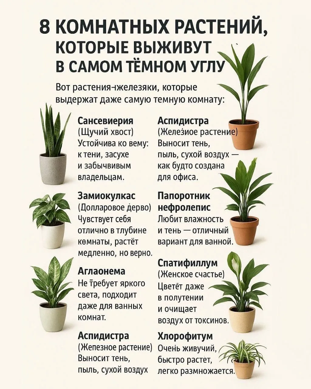 Теневыносливые растения 🌱