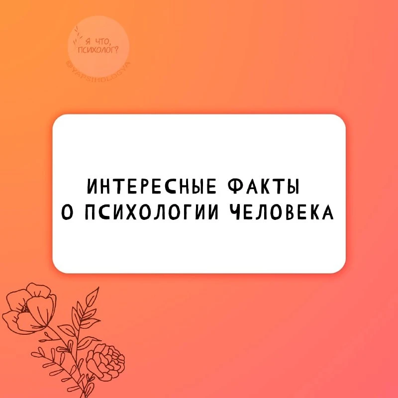 Интересные факты о психологии человека ✏️