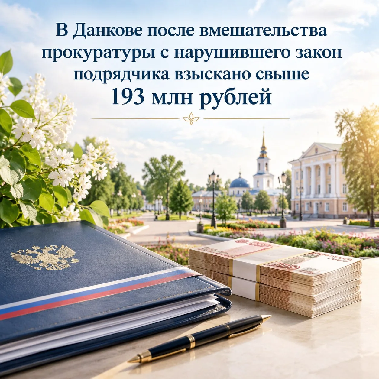 ⚖В Данкове после вмешательства прокуратуры с нарушившего закон подрядчика взыскано свыш...