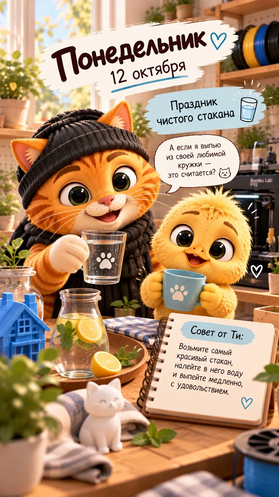 Доброе утро! ☀️ Пусть понедельник начнётся спокойно и с маленького приятного ритуала — ...