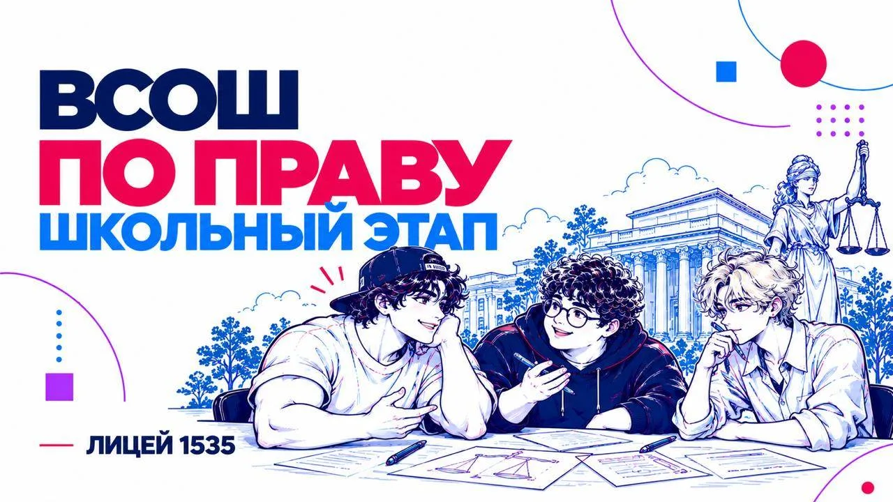 Дорогие лицеисты, участвуйте сегодня до 21:00 в школьном этапе ВсОШ по праву для 7–11 к...