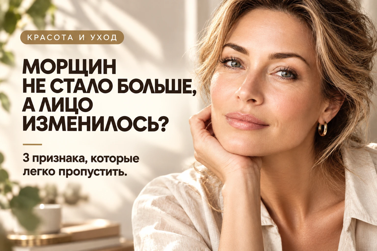 МОРЩИН НЕ СТАЛО БОЛЬШЕ, А ЛИЦО ВЫГЛЯДИТ ИНАЧЕ: 3 ПРИЗНАКА