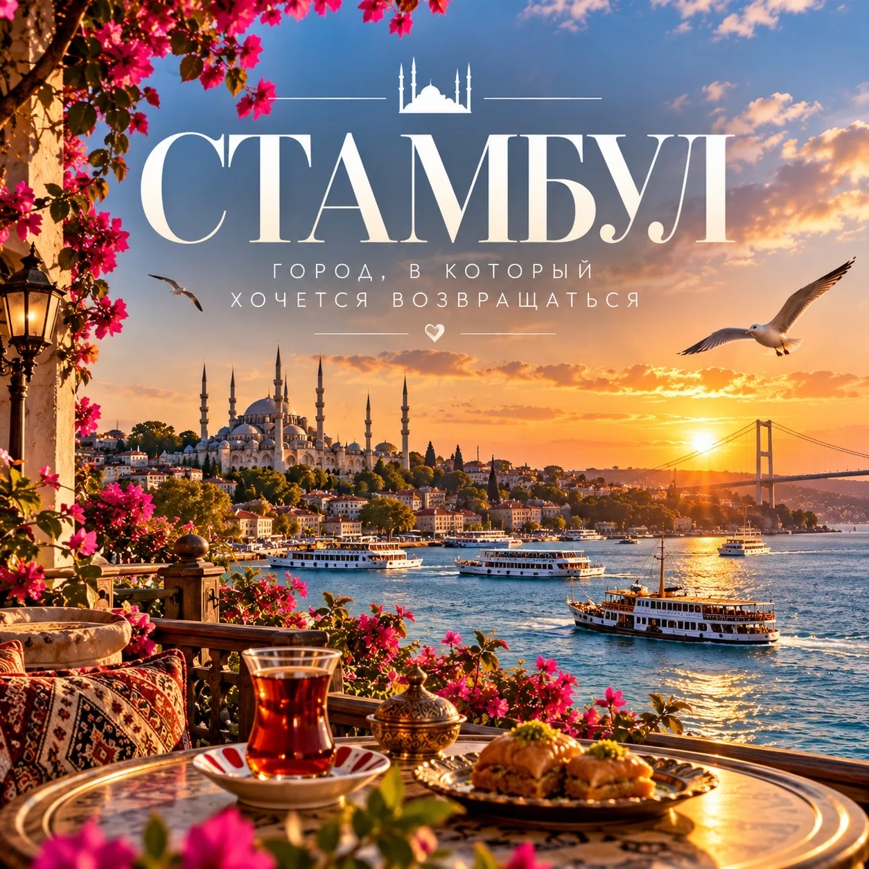 😍 За несколько дней в Стамбуле можно прожить маленькую жизнь: постоять на стыке Европы...