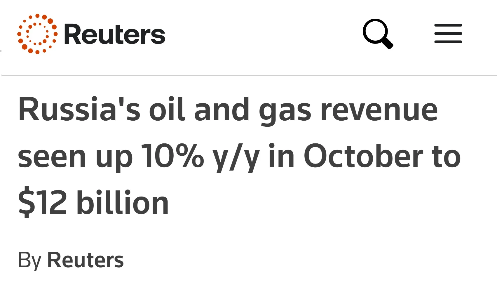 🇷🇺36% — оценка роста доходов бюджета РФ от продажи нефти и газа, — Reuters