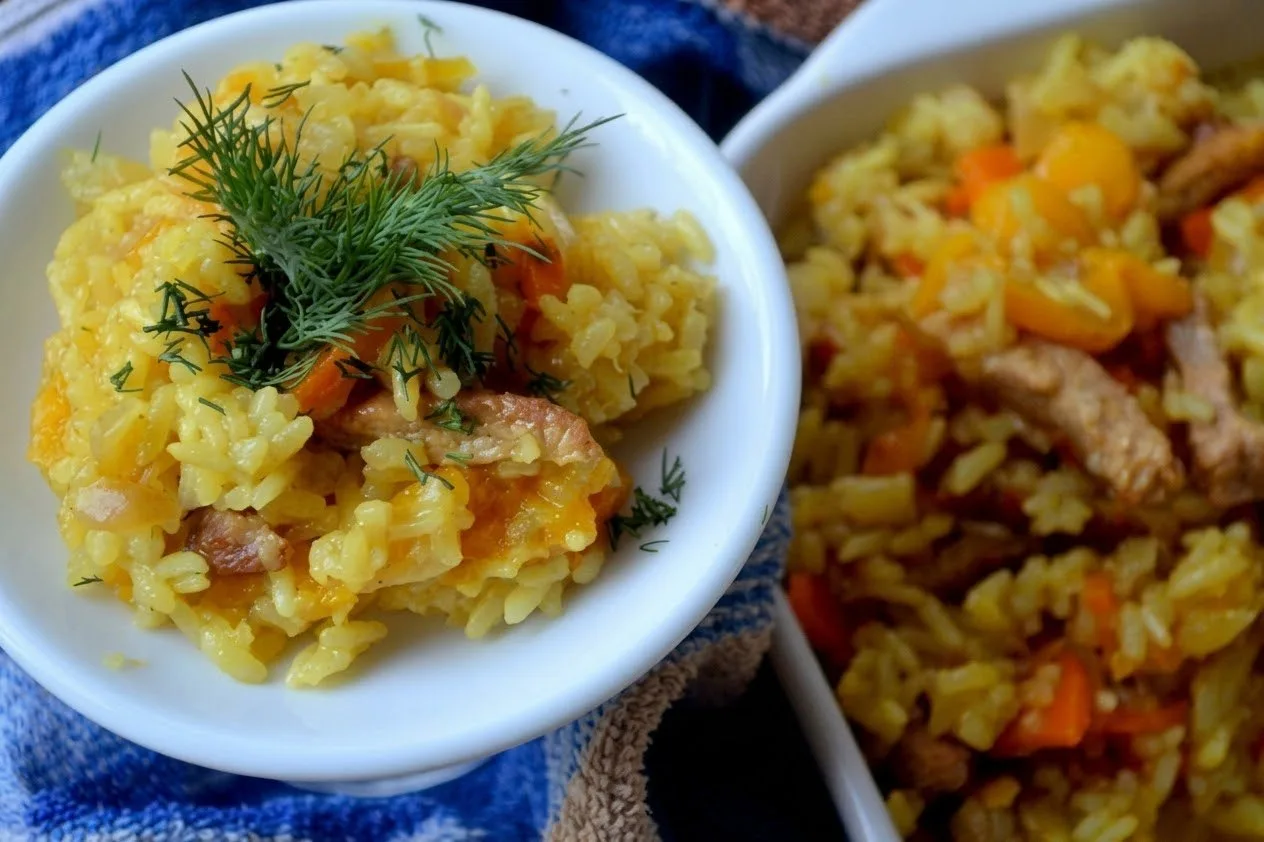 🍛 Пряный плов с курагой