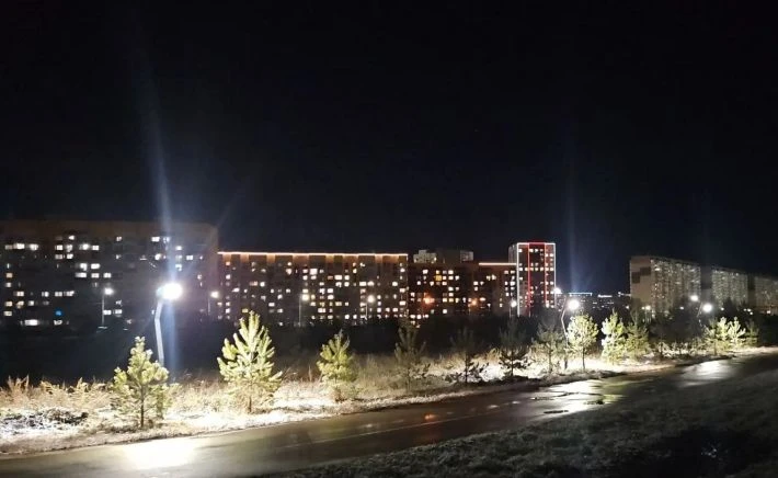 В новостройках Барнаула появилась еще одна аллея с фонарями