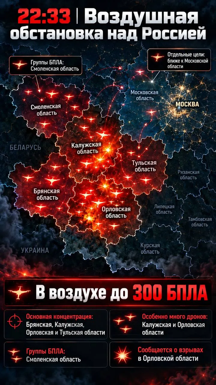 Воздушная обстановка над Россией — 15 октября 2026 года