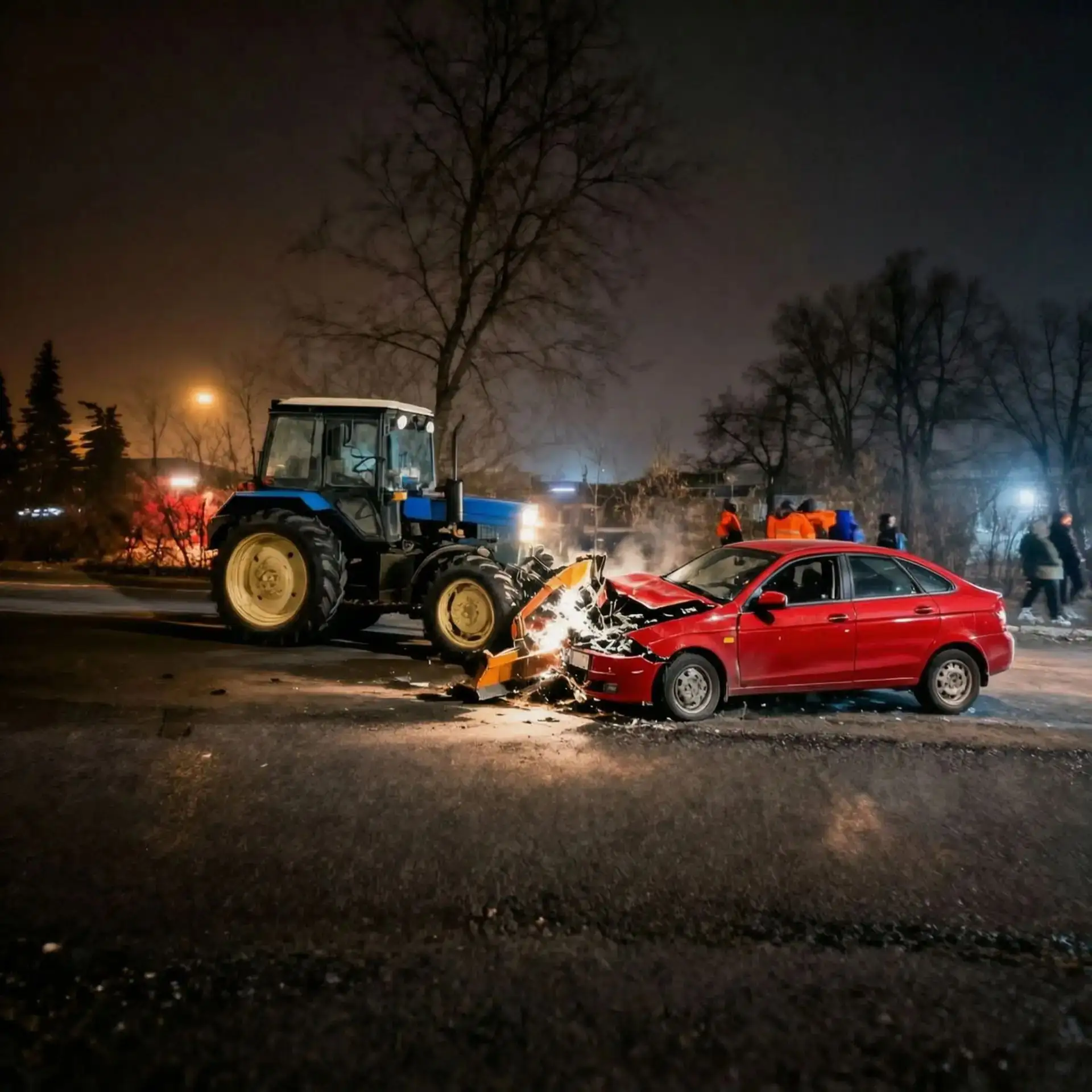 6 октября вечером на трассе произошло ДТП: в легковой автомобиль врезался в трактор «Бе...