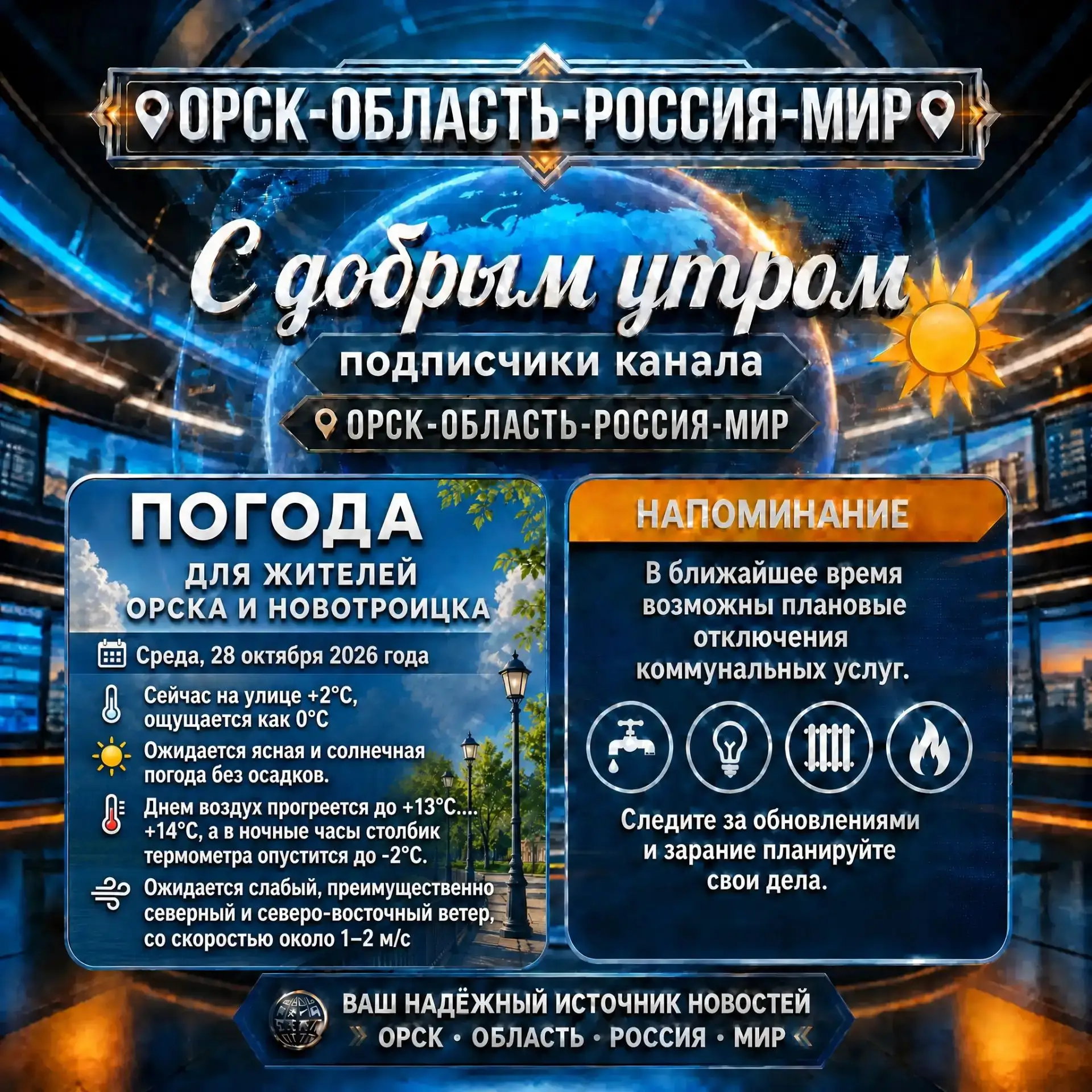 ☀️ Доброе утро, дорогие подписчики нашего канала 📌Орск-Область-Россия-Мир📌