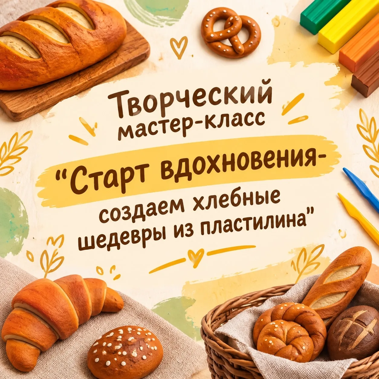 🎉 Мастер‑класс в Старковском СДК: «Старт вдохновения — создаём хлебные шедевры из плас...