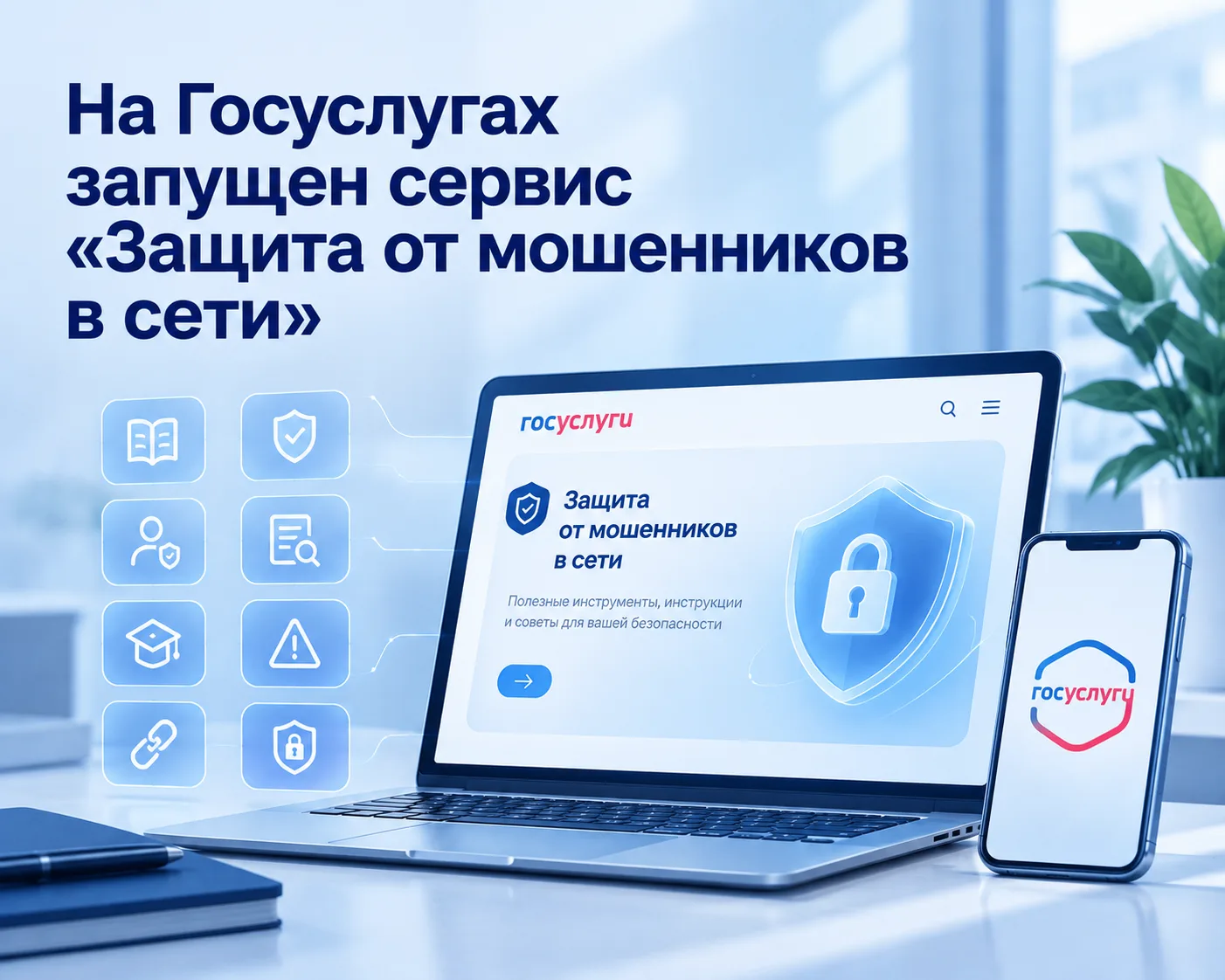На Госуслугах запущен сервис «Защита от мошенников в сети»