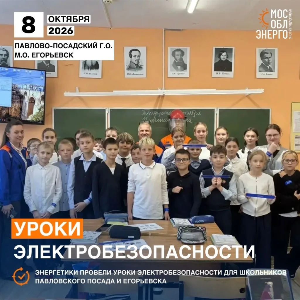 Энергетики провели уроки электробезопасности для школьников Павловского Посада и Егорье...