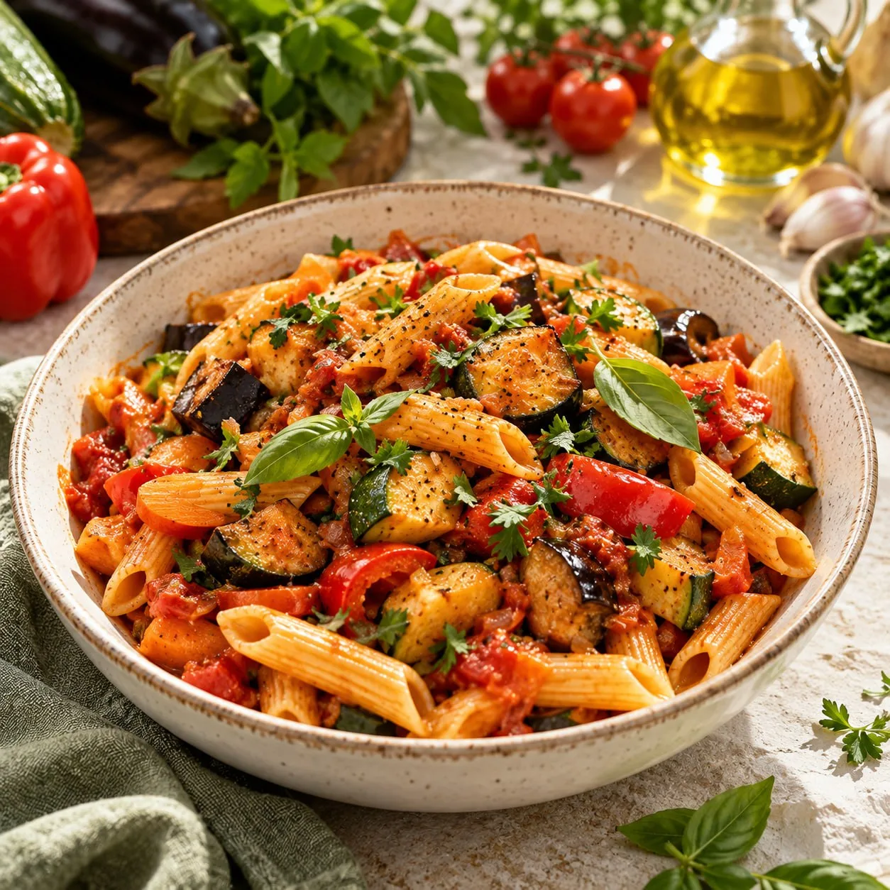 🍝 Овощное рагу с макаронами
